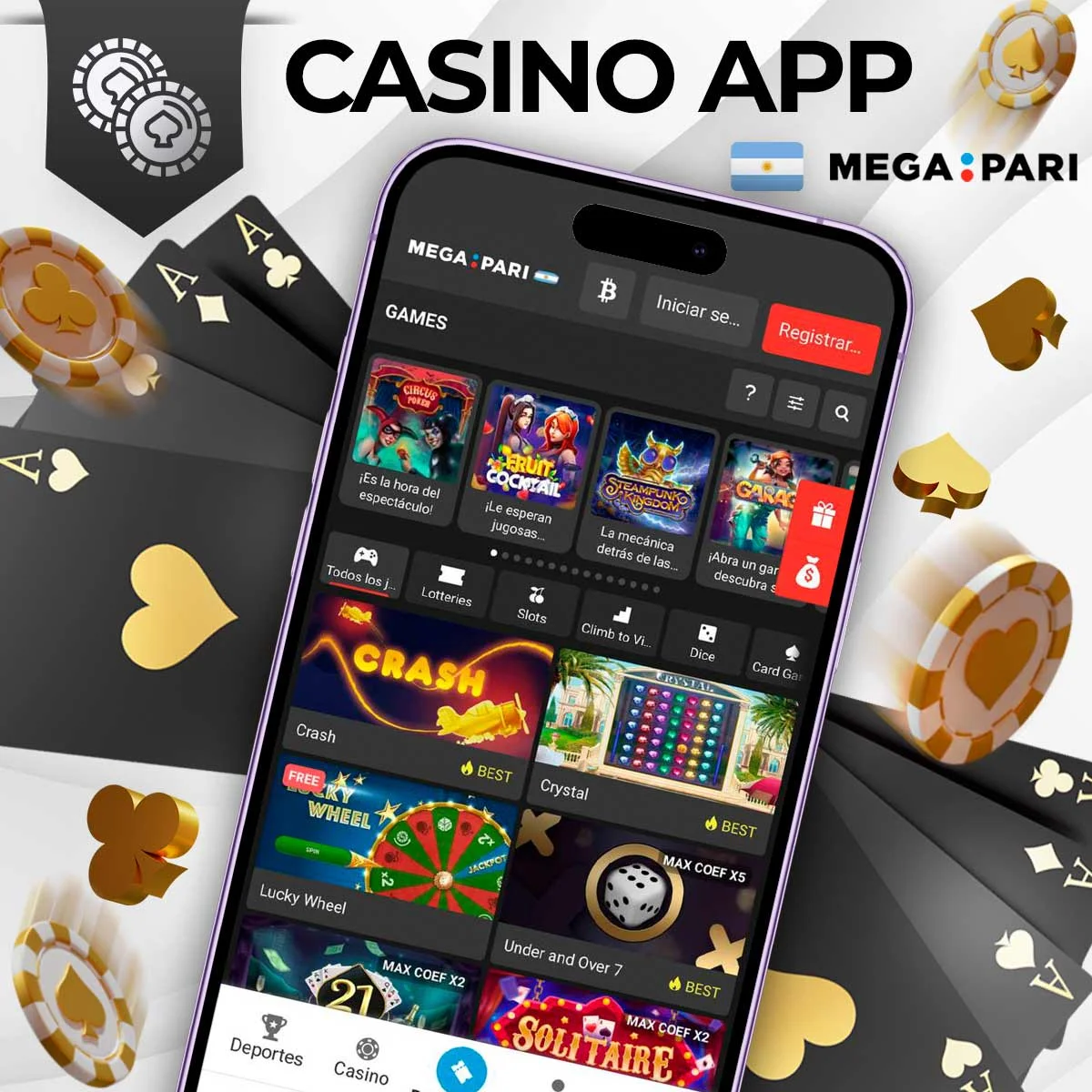 Los mejores juegos de casino en la aplicación móvil de Megapari
