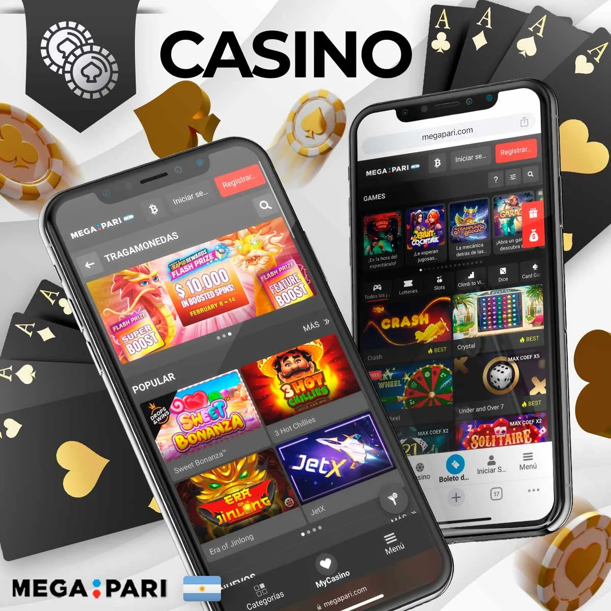 Megapari Casino ofrece una amplia gama de juegos diferentes, tragaperras, ruleta