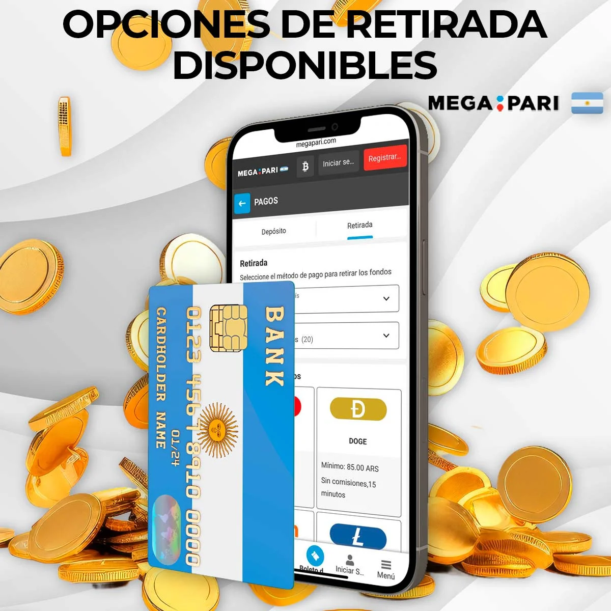 Métodos de retiro disponibles en Megapari Argentina