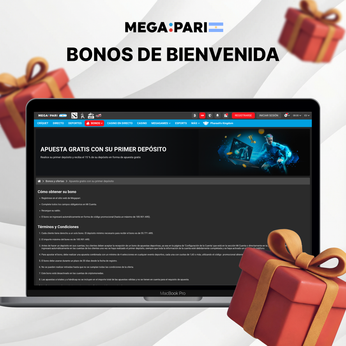 Activa tu bono exclusivo en MegaPari