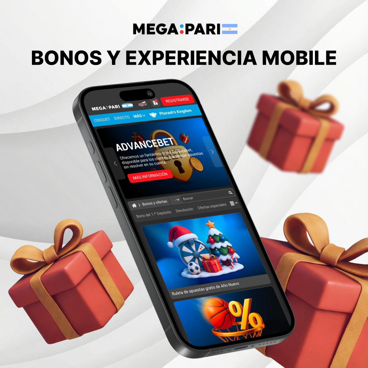 Bonos y juegos móviles en Megapari